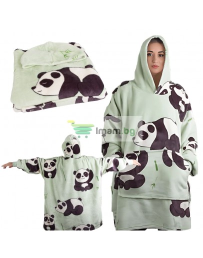 Топъл суичър 2в1 одеало с качулка oversize